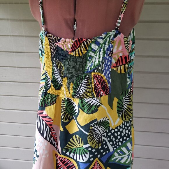 Cynthia Rowley Tropical Print Linen Dress Size 14 - Picture 4 of 10